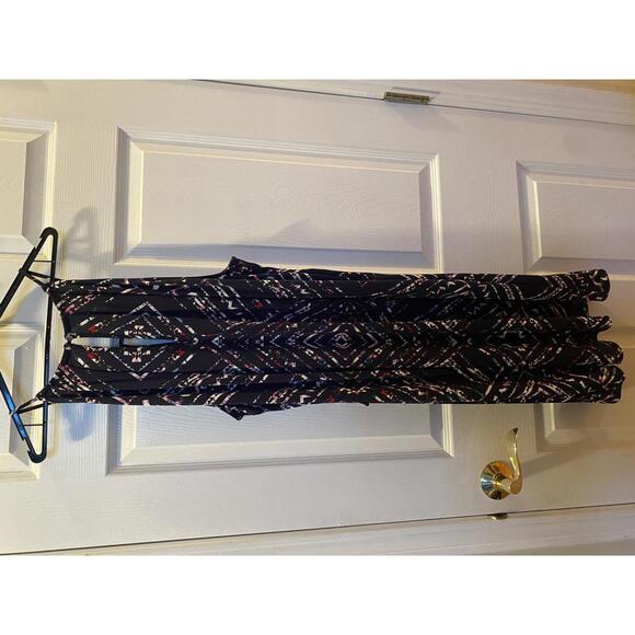 Banana Republic Women's Maxi Dress XL Black Geometric Pattern - Picture 1 of 3